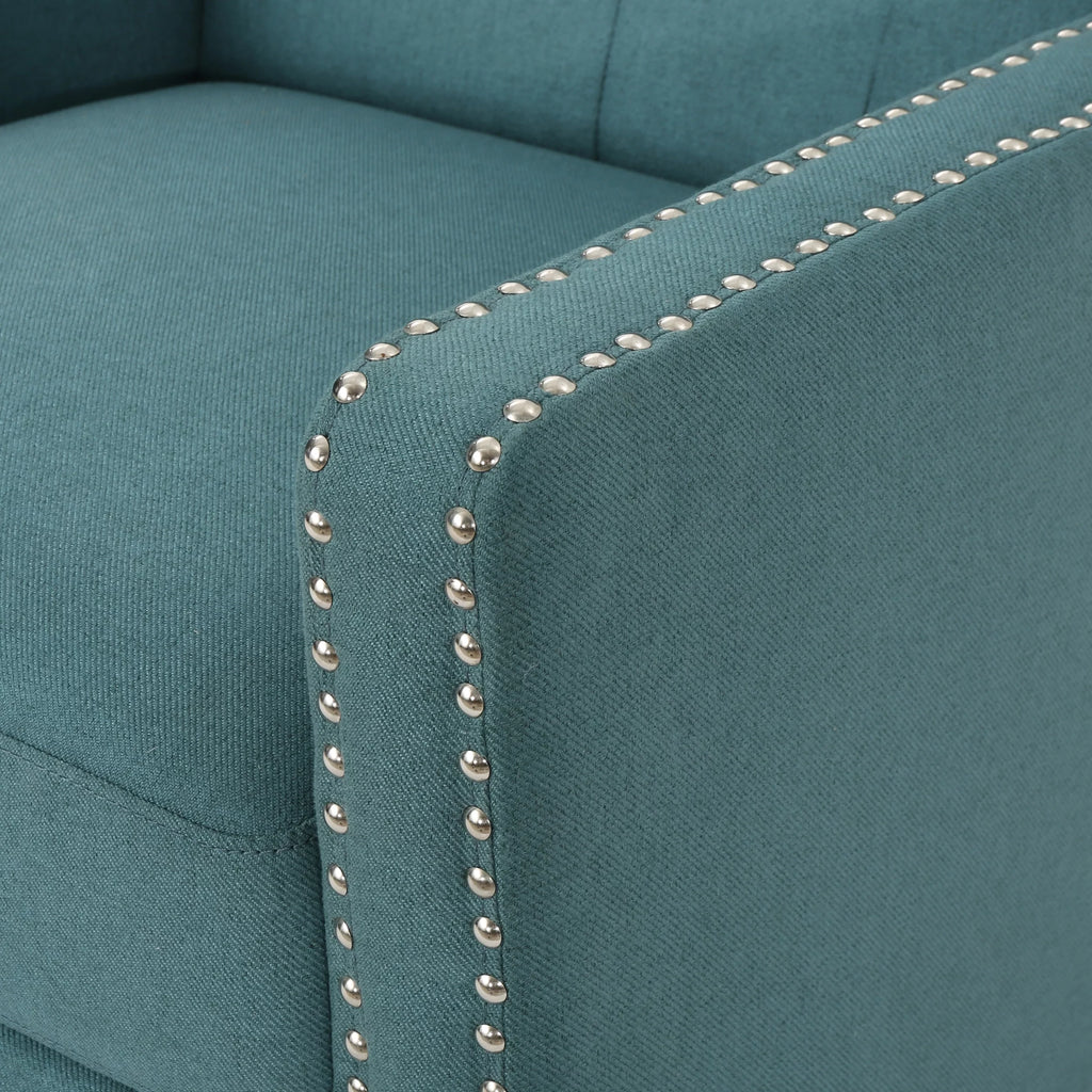 Dark Teal Fabric Tufted Recliner K2794