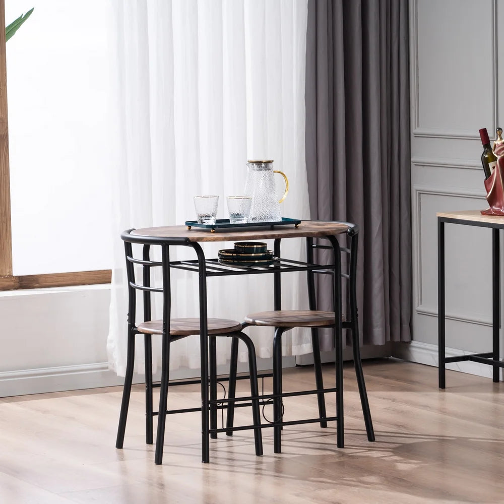 3-Piece Dining Table Set with Metal Frame F930