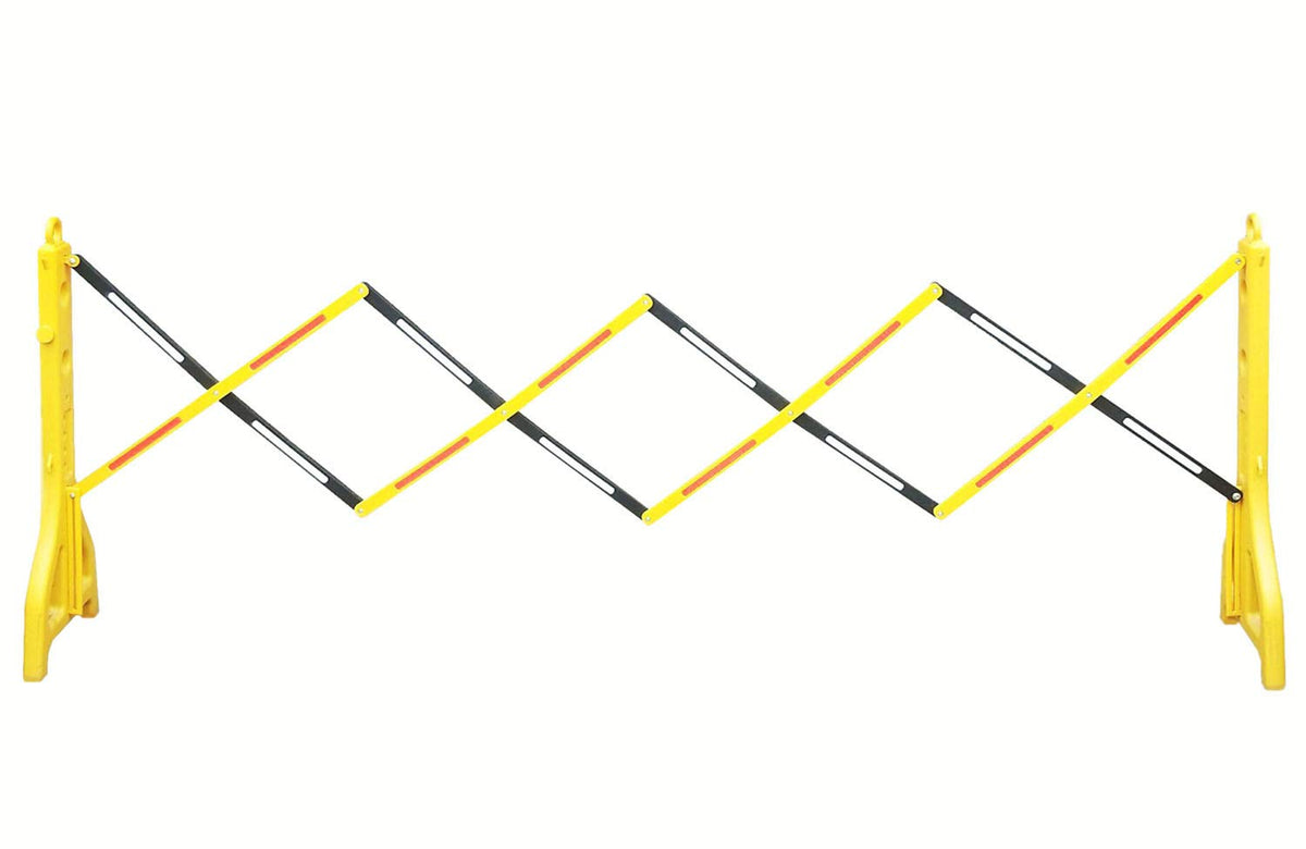 Expandable Mobile Barricade 2 Packs with 13 Feet Yellow Plastic Barrier Chain I6320