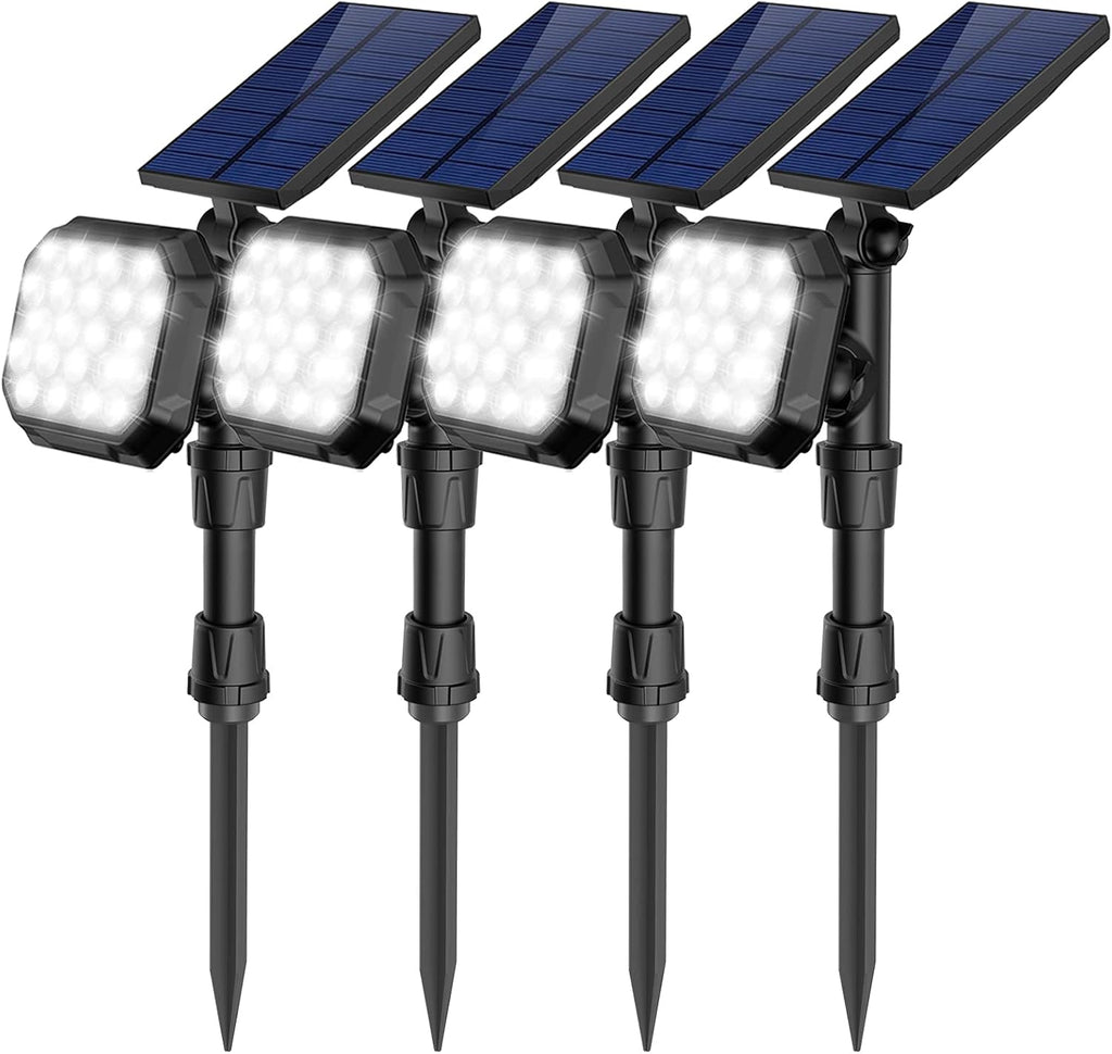 22 LED 700 Lumens Cool White Solar Landscape Spotlights, 4 Pack R30980