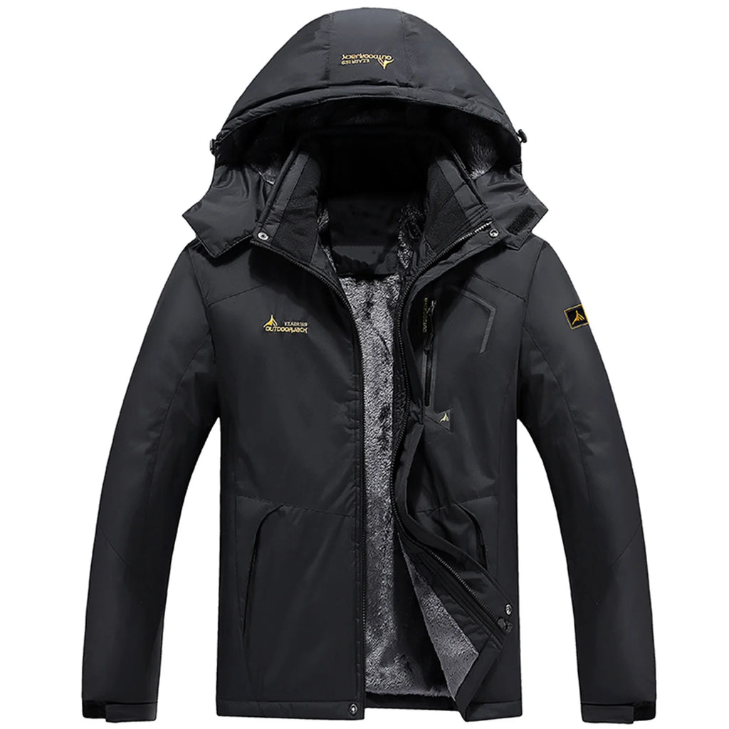 Men's Waterproof Ski Snow Jacket with Removable Hood D82187