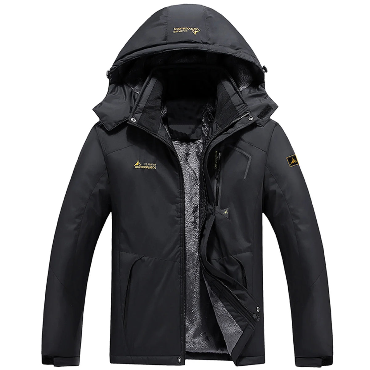 Men's Waterproof Ski Snow Jacket with Removable Hood D82187