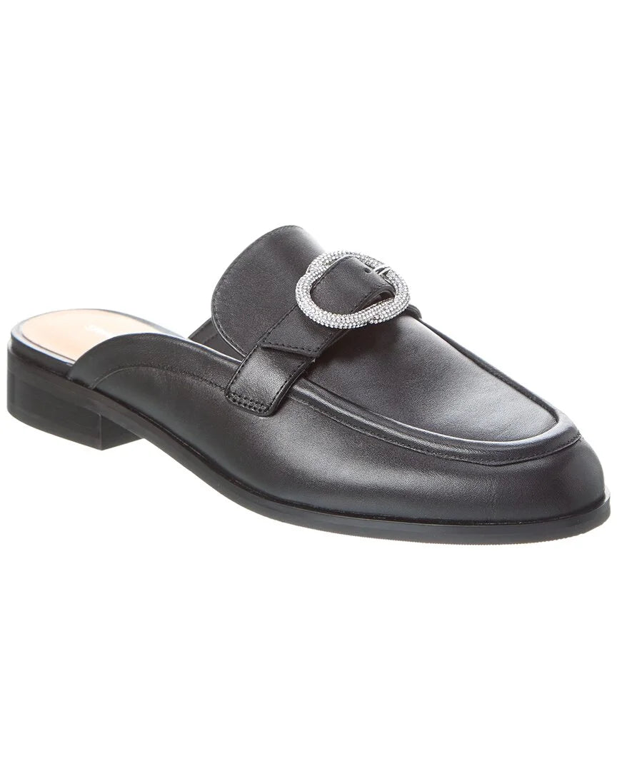 Black Leather Mule Z891251