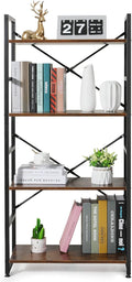 5 Tier Brown Black Wood Bookcase J243033