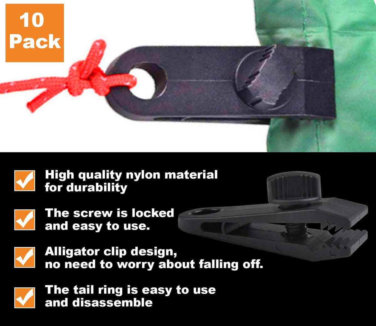 10 Pack Heavy Duty Reusable Tarp Clips Q47904