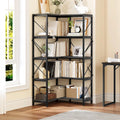 5-Tier L-Shaped Dark Gray Bookcase A1988