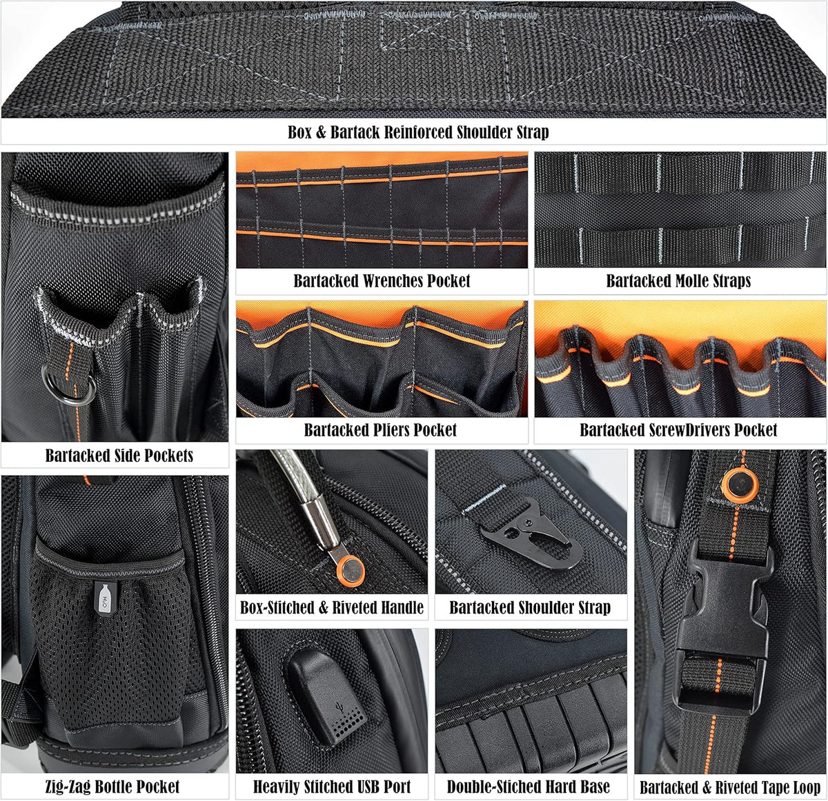 77-Pockets Tool Backpack U401