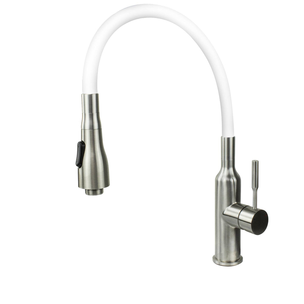 White 24-in Laundry Cabinet Sink with Stainless Steel Faucet and Basket Y1704