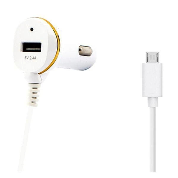 USB Micro USB White Car Charger H45969