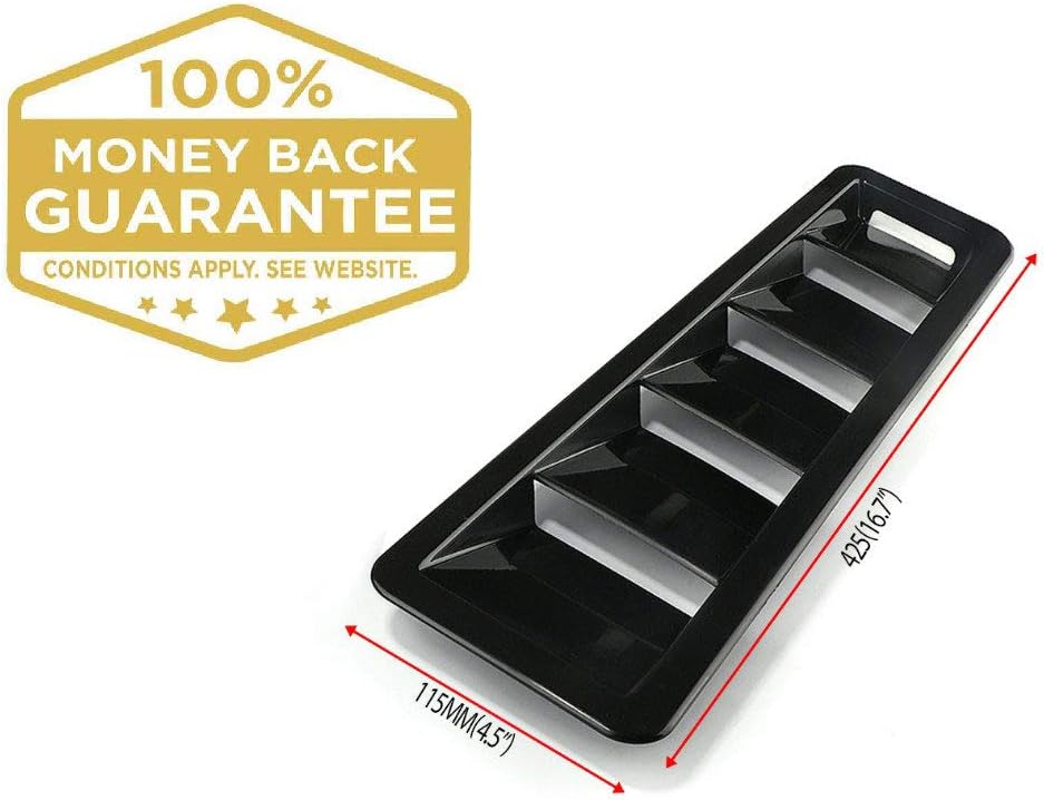 Car Hood Vent Louvers Air Flow Intake Side Scoop Black F9616