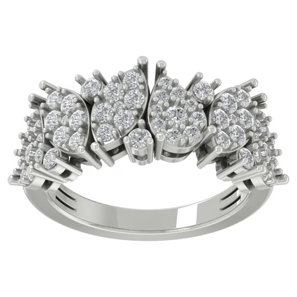 14K White Gold Diamond Cluster Ring, Size 7 S69879