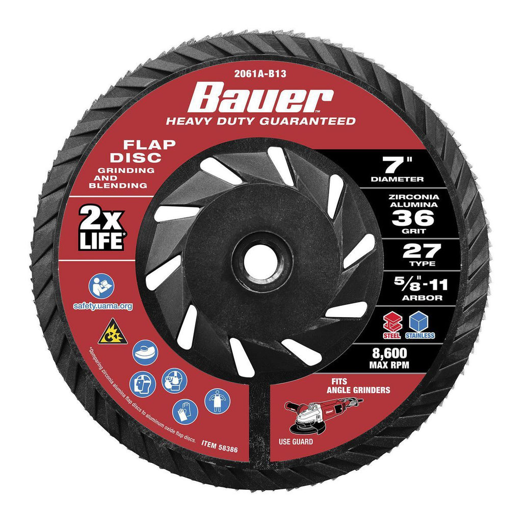 7 in. 36-Grit Type 27 Flap Disc with Zirconia Grain S3467