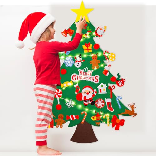 Felt Christmas Tree Set with 41 Ornaments A742