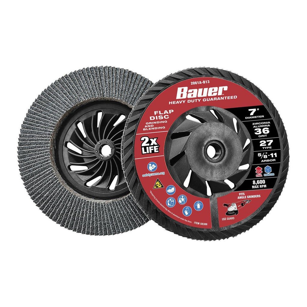 7 in. 36-Grit Type 27 Flap Disc with Zirconia Grain S3467