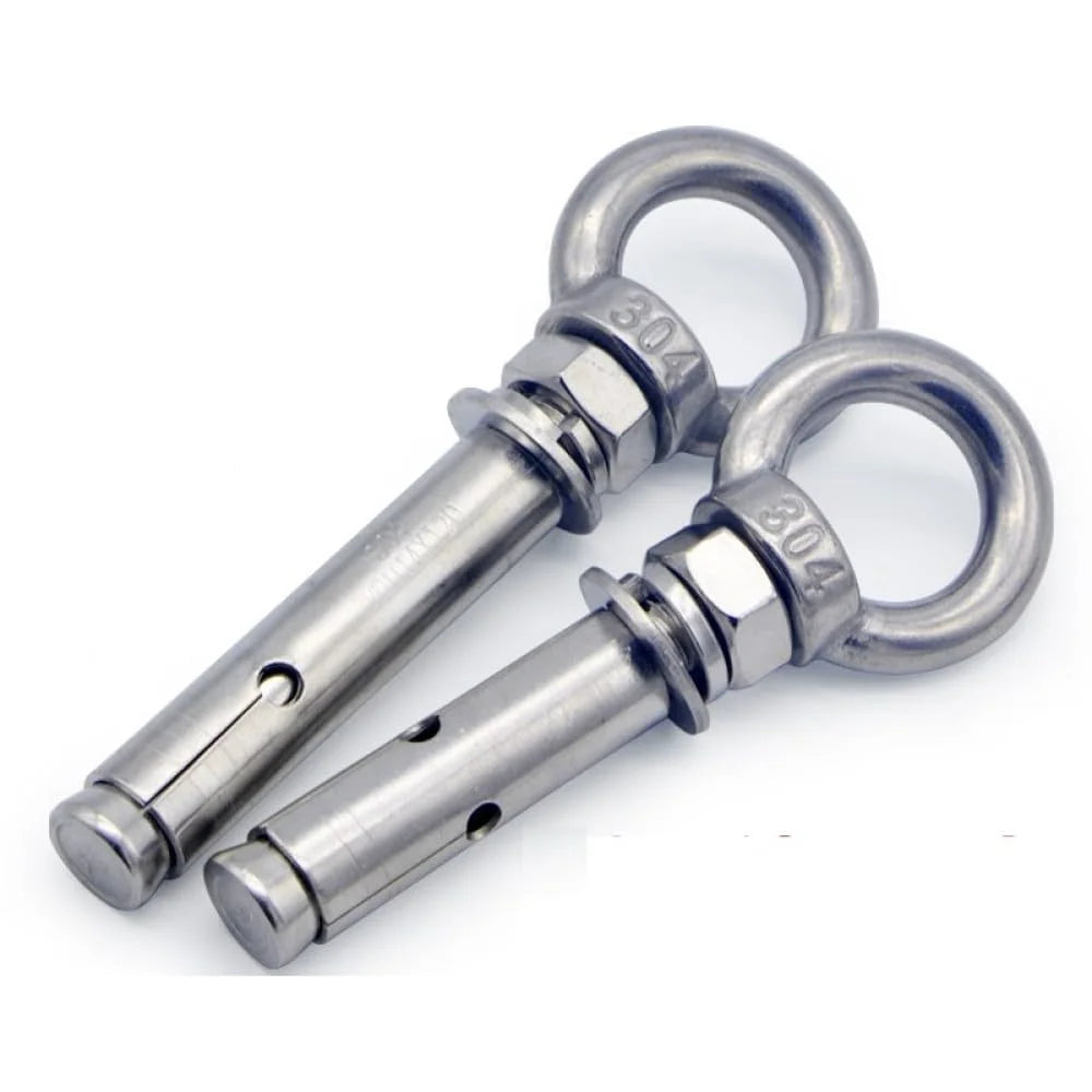 304 Stainless Steel Lifting Eye Bolt M8x90mm 2pcs Y914399