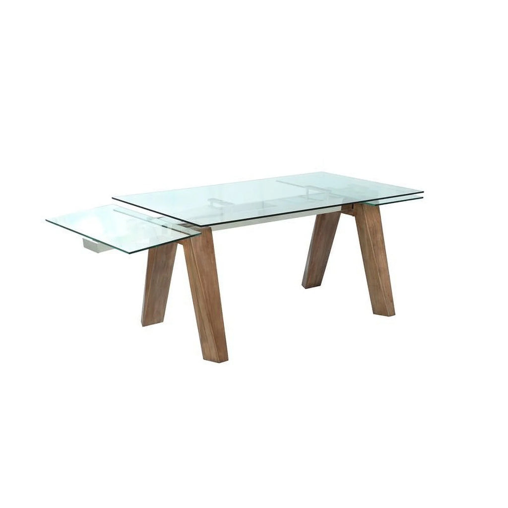 63" Steel and Glass Dining Table Y139