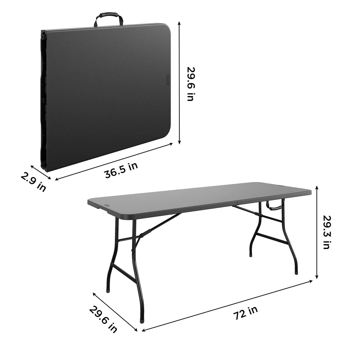 Black 6 Foot Folding Table S821693