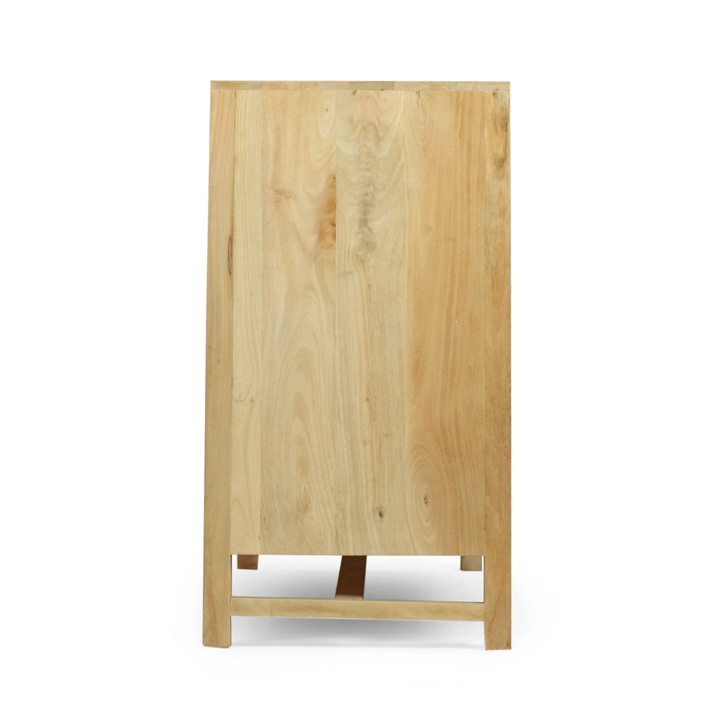 2 Door Mango Wood Cabinet with Wicker Caning W524583