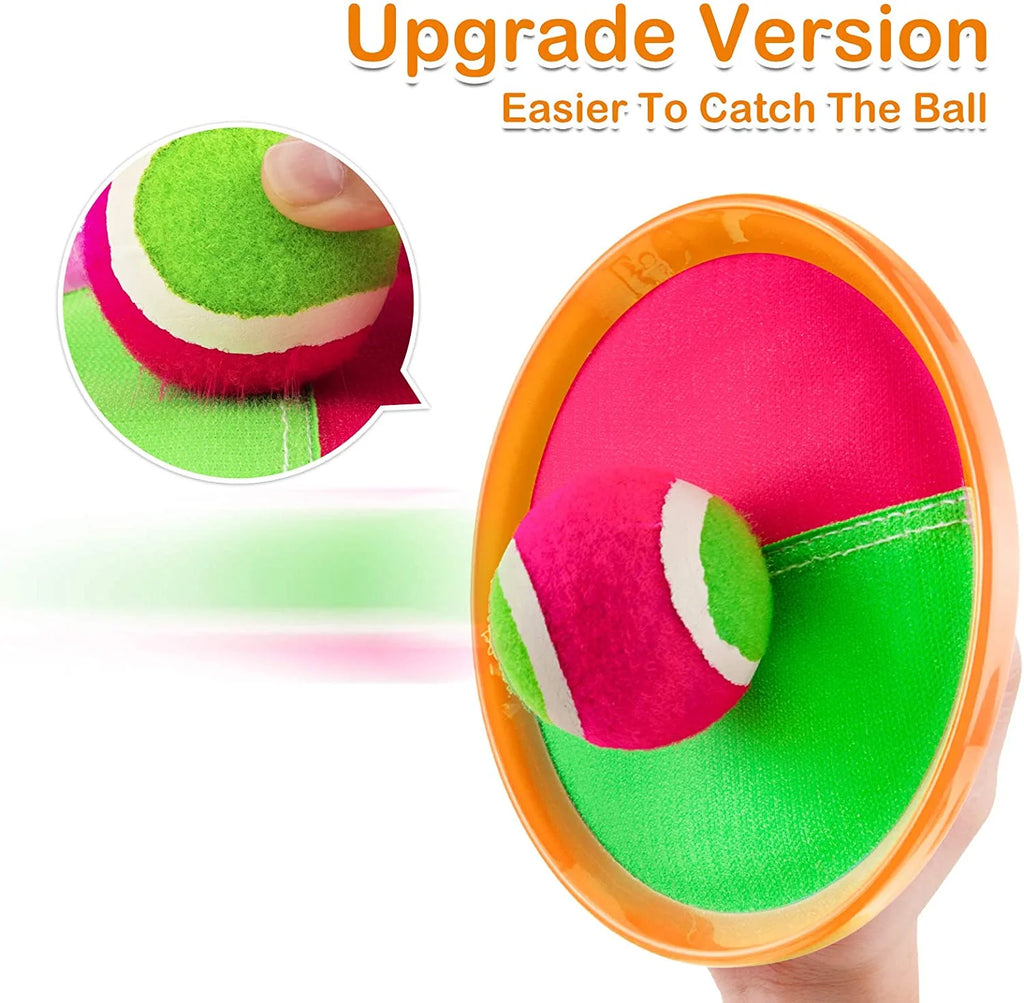Toss and Catch Game Set with Paddles Balls and Storage Bag J943771