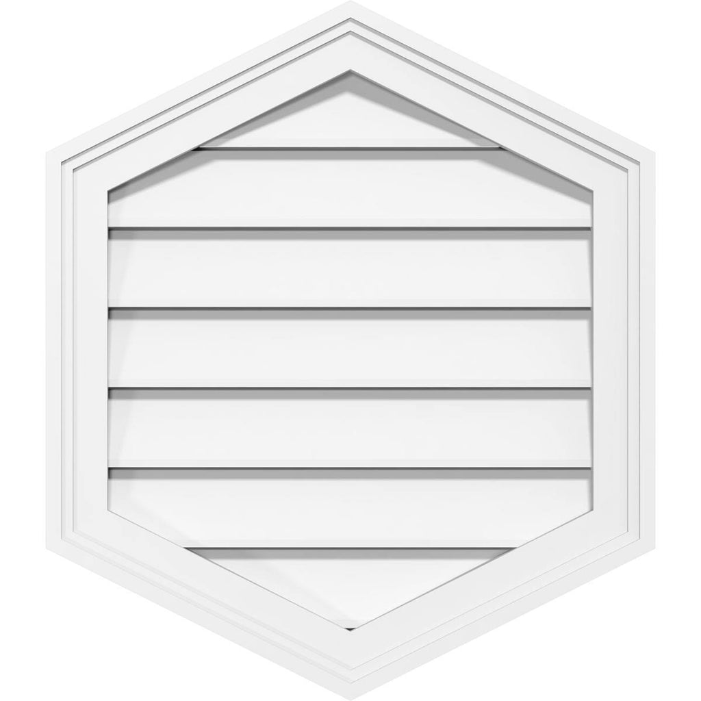 38x22W x 42x22H Vertical Peaked Surface Mount PVC Gable Vent 12/12 Pitch L802832