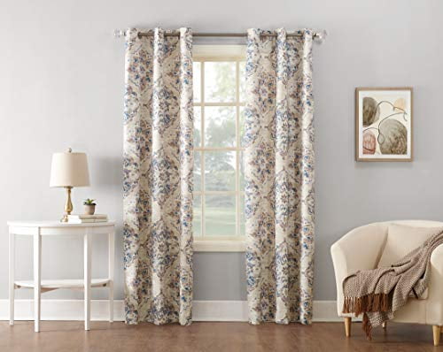White 40x84 Thermal-Lined Blackout Grommet Curtain Panel Y535