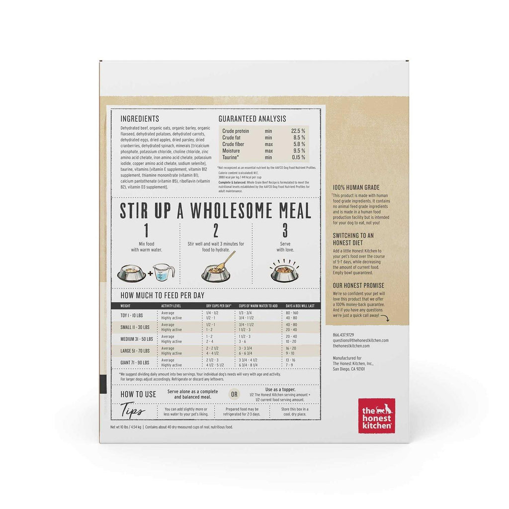 Dehydrated Whole Grain Beef Dog Food W194