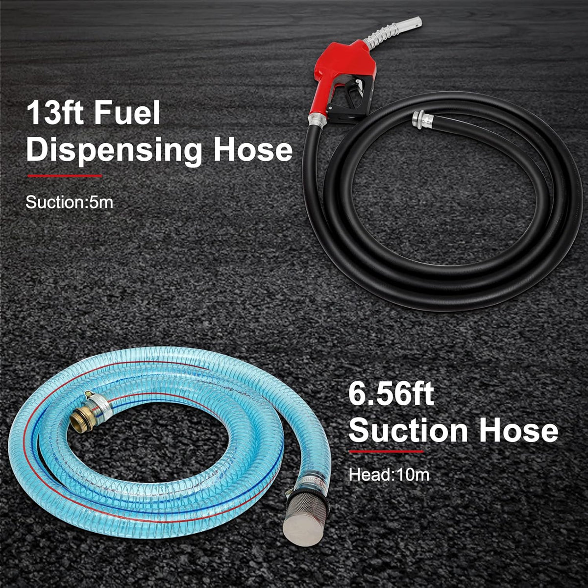 12V DC 155W Automatic Electric Transfer Fuel Pump Meter With Crocodile Clips Hose And Nozzle Q9493
