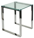 Chrome Square Glass End Table Z2892