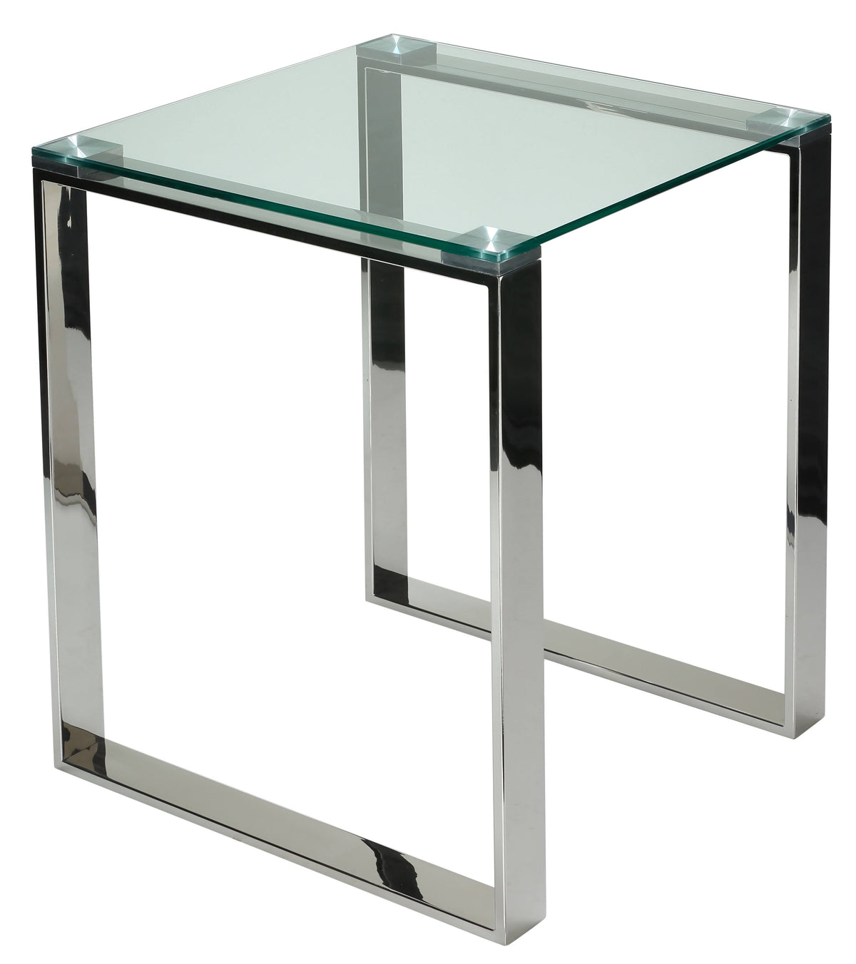 Chrome Square Glass End Table Z2892