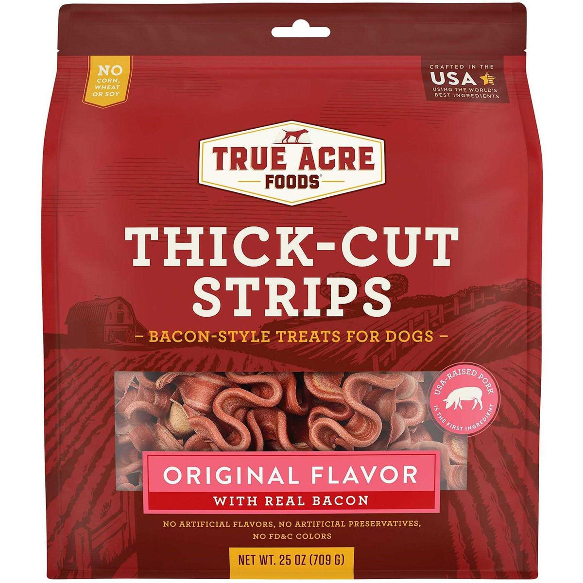 Thick Cut Strips with Real Bacon Dog Treats T508528