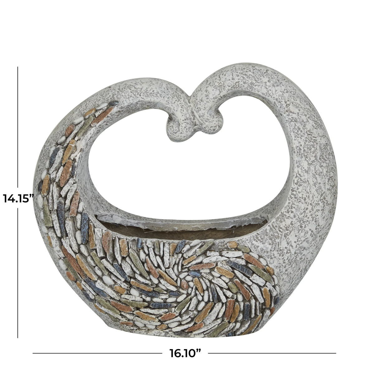Gray Fiberglass Planter D290