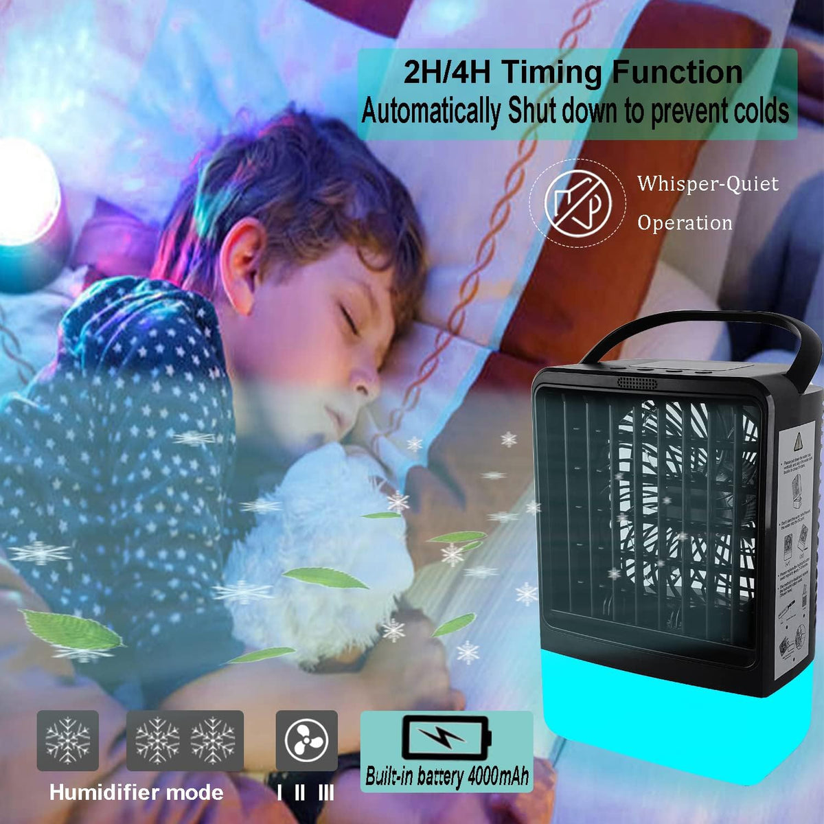 Portable Air Cooler Fan with 4000mAh Battery and Remote T81927
