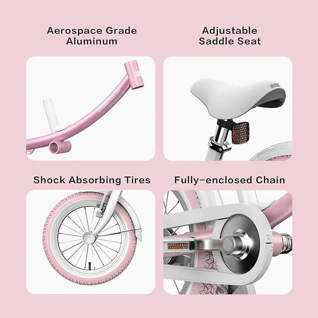 Kids Bicycle 14 in. Pink with Training Wheels R708128