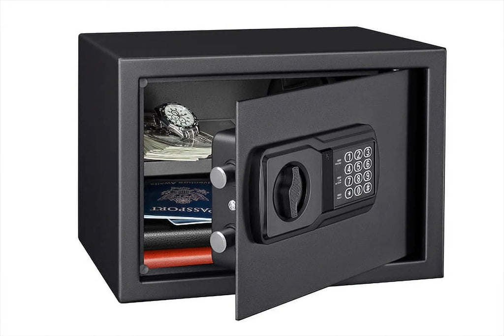 Black Electronic Lock Safe with Backup Key S845268