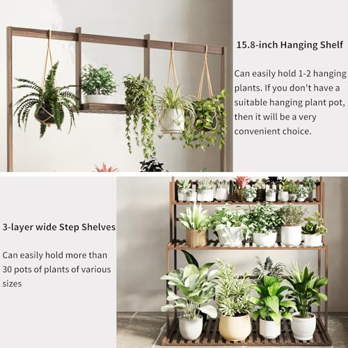 Bamboo 3-Tier Hanging Plant Stand Shelves D726023