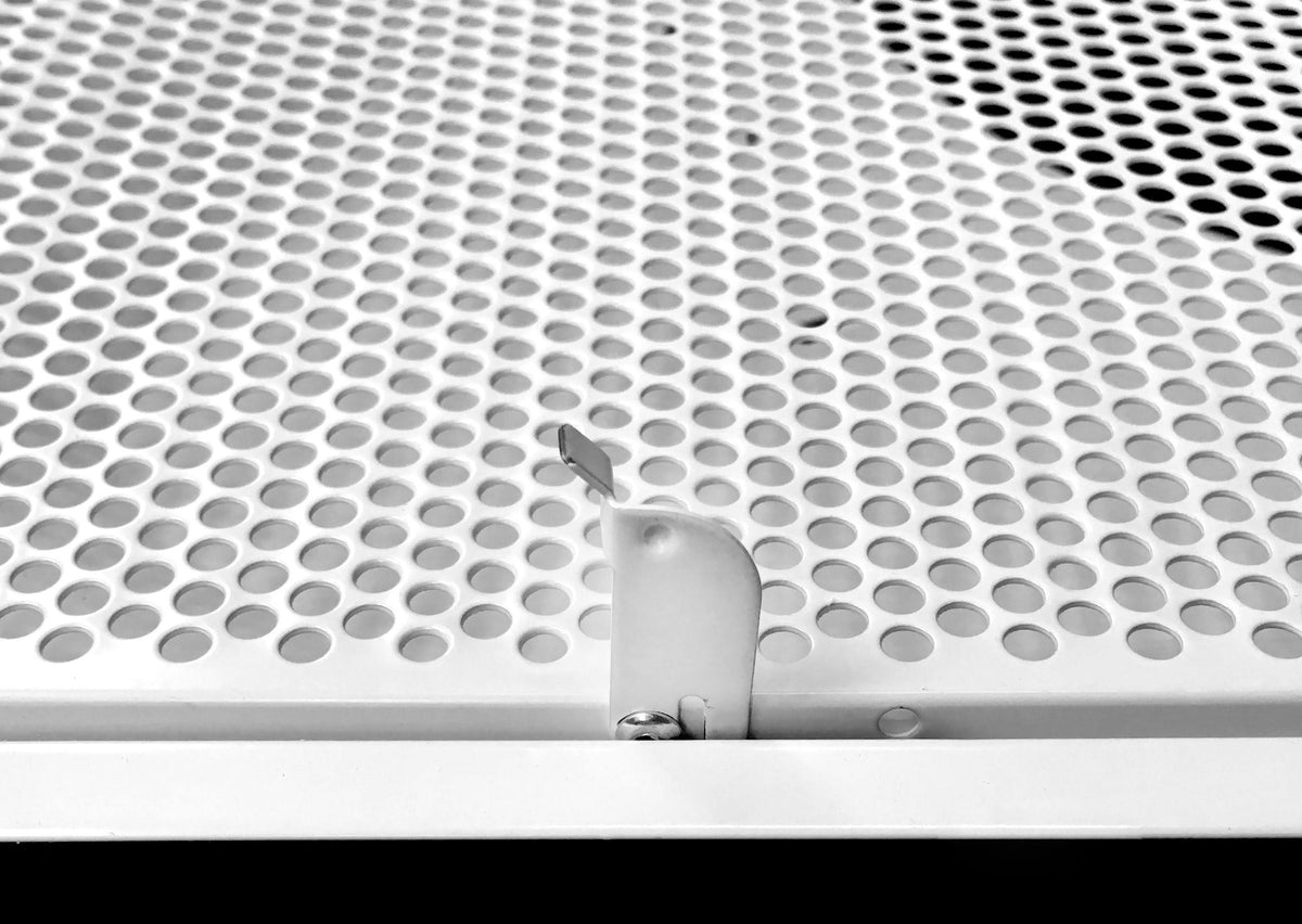 24x22 T-Bar Drop Ceiling Perforated Return Grill with Metal Back Casing and 6x22 Collar S3662