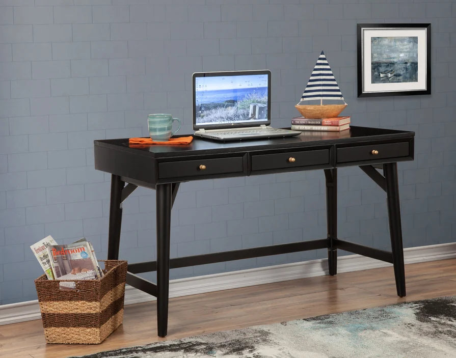 Black 3 Drawer Wood Desk B58748