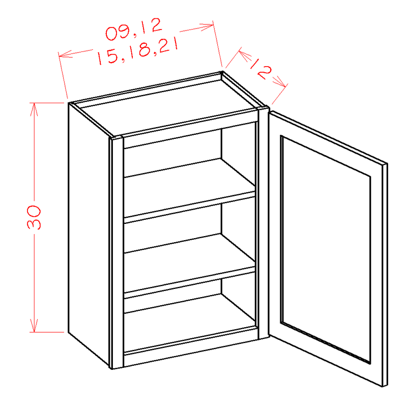 Grey 15x22 x 30x22 x 12x22 1 Door 2 Shelves Wall Cabinet High-Density Fiberboard Q505413