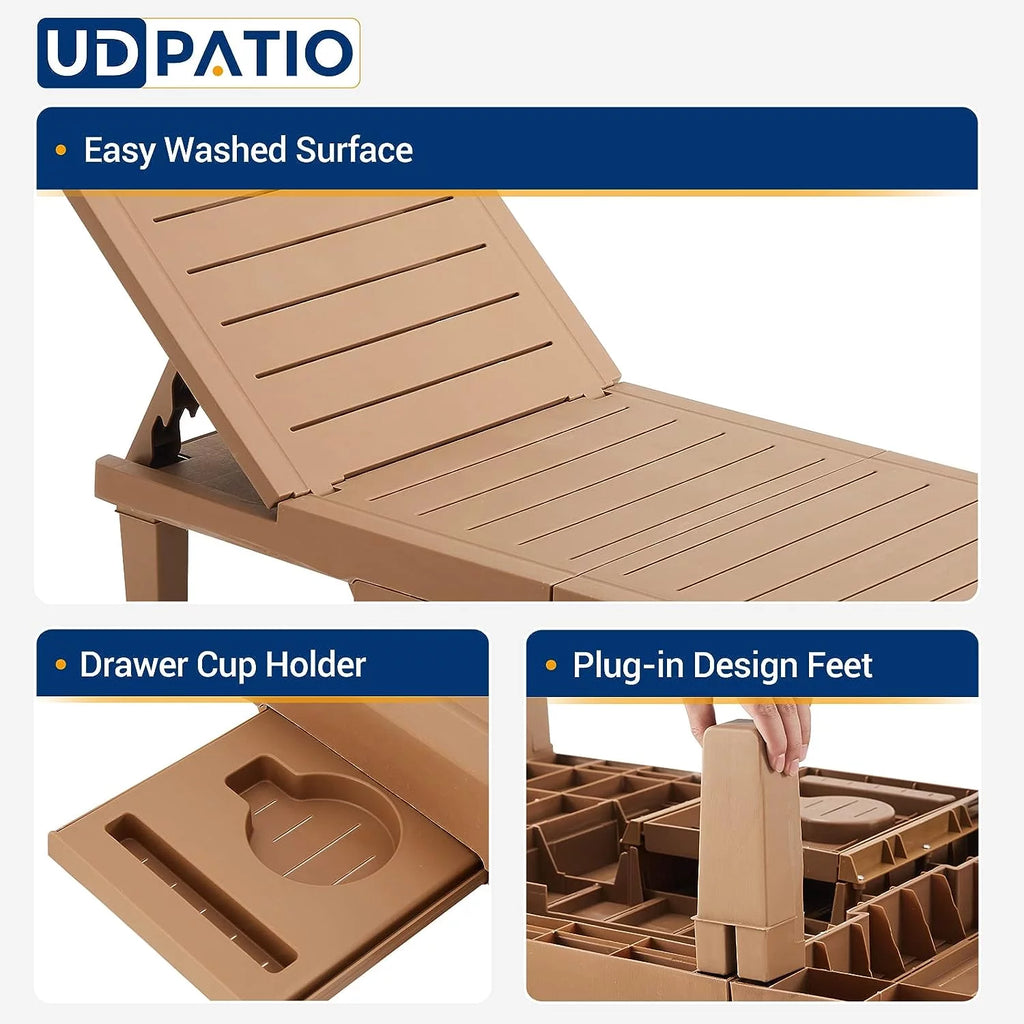Oversized Outdoor Lounge Chair Set of 2 R976