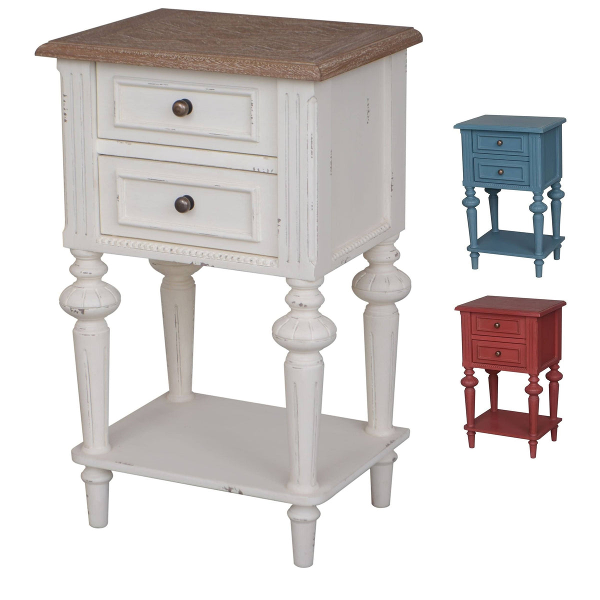 Oak Veneer Two-Drawer Side Table B866506