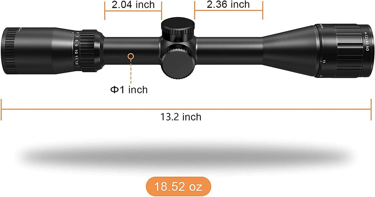 4-12x40 AO Tactical Rifle Scope with BDC Reticle K132474