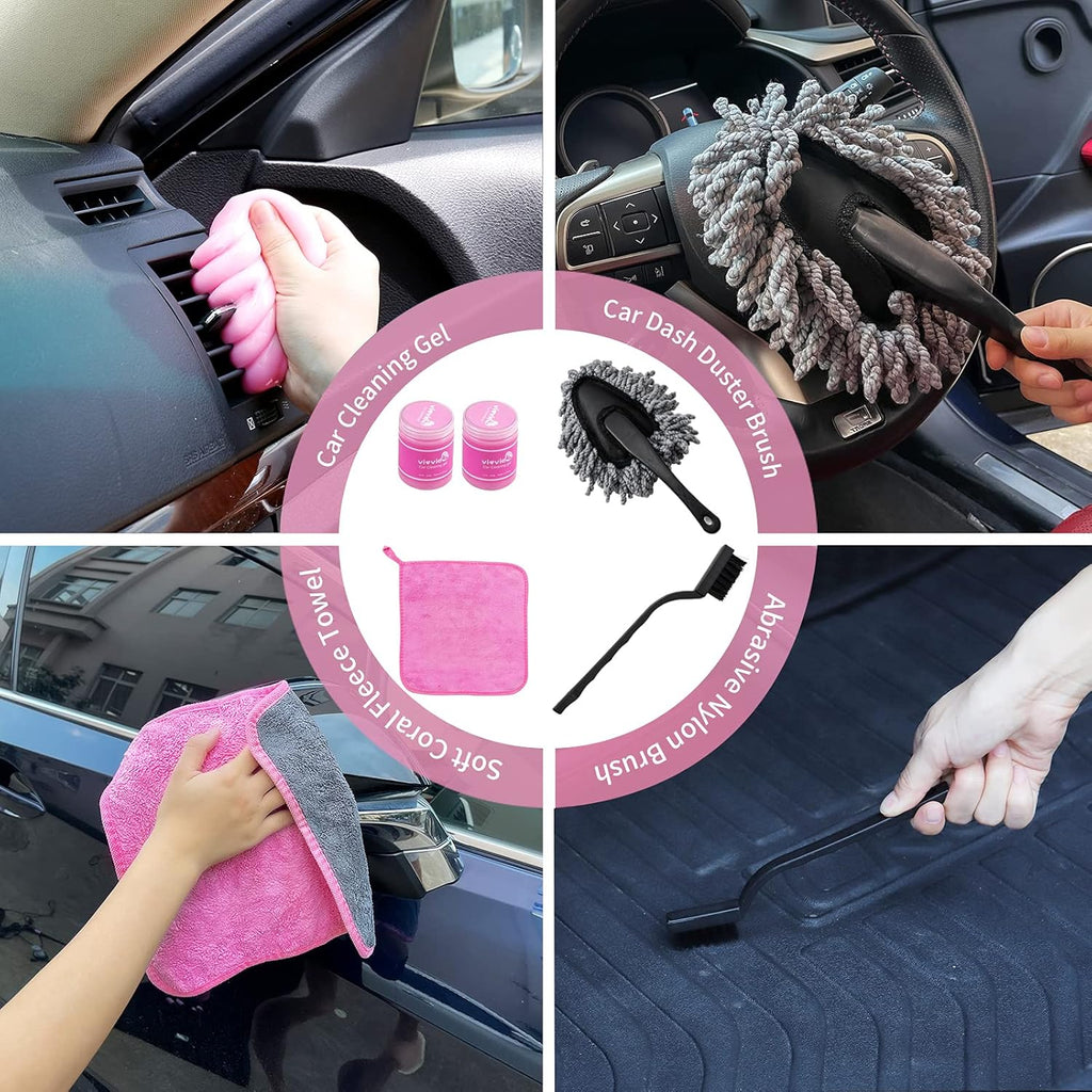 14Pcs Car Cleaning Kit with Handheld Vacuum, Cleaning Gel, Detailing Brush Set, Windshield Cleaner U322