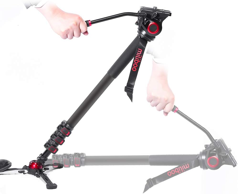 Aluminum Portable Fluid Head Camera Monopod 71.4 Max Height 10 Kilograms Max Load Capacity L930034