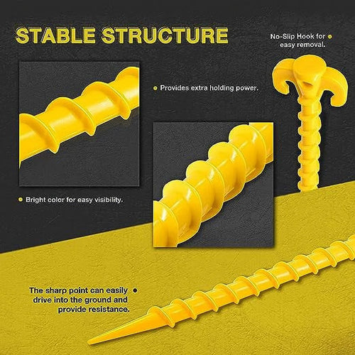 10 inch Yellow 8-Pack Plastic Ground Stakes L79332