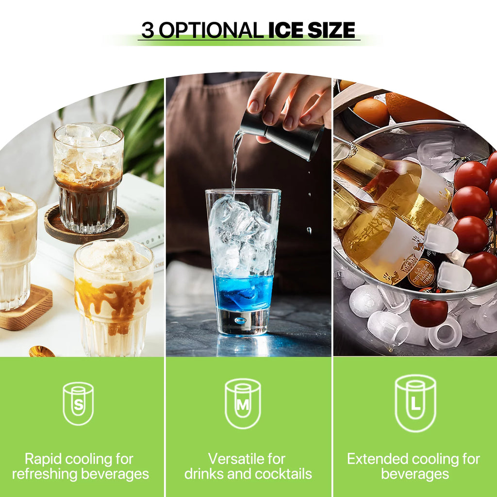 Black Portable Self-Cleaning Countertop Ice Maker with Scoop and Basket P452