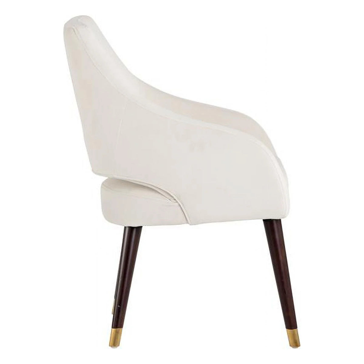 19" Fabric and Wood Dining Armchair in Calico Cream Z4546