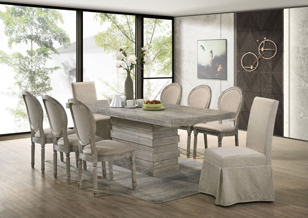 9 Pc Light Oak Dining Set P161