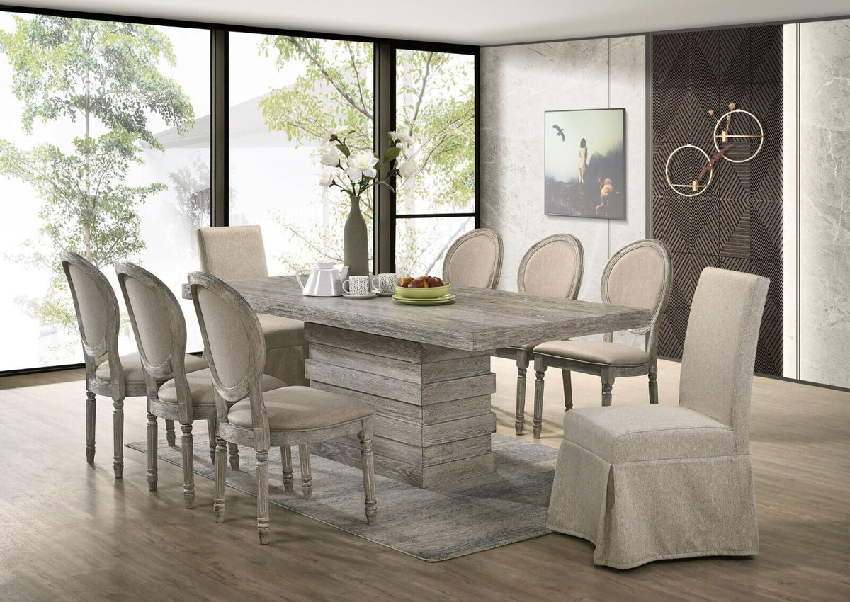 9 Pc Light Oak Dining Set P161