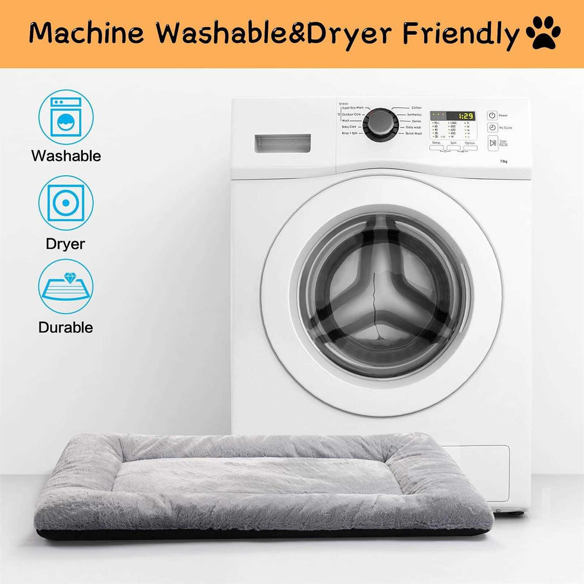 Ultra Soft Washable Anti-Slip Dog Crate Pad F616