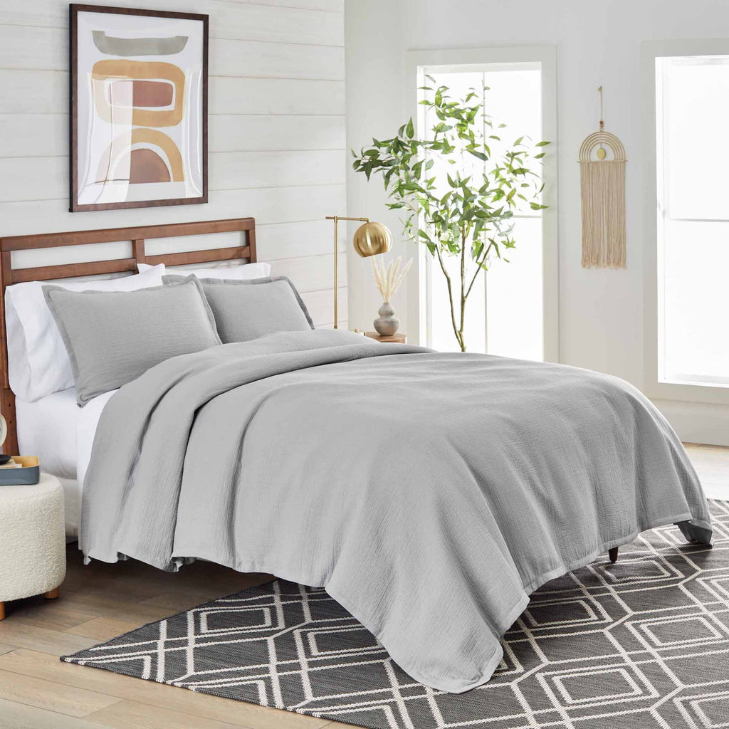 Sage Green Crinkled Gauze Duvet Set D6458